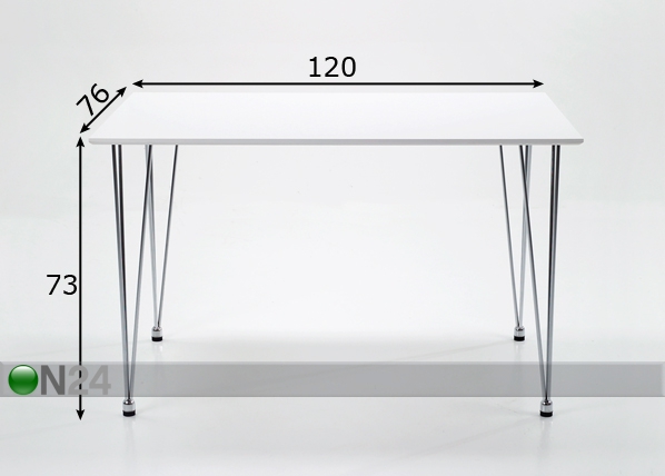 Обеденный стол Lene 76x120 cm размеры
