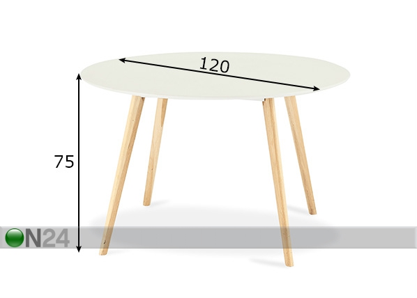 Обеденный стол Life Ø 120 cm размеры