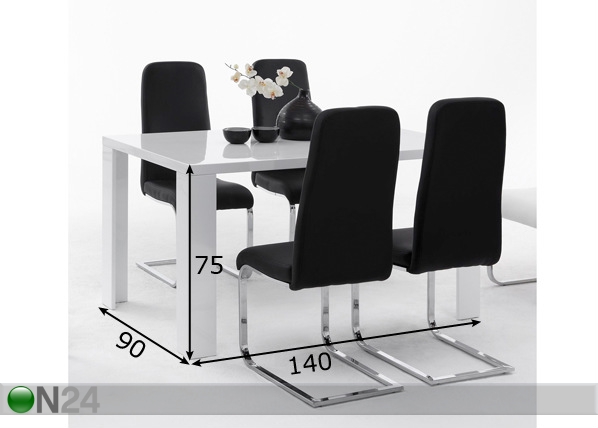 Обеденный стол Linda II 90x140 см размеры