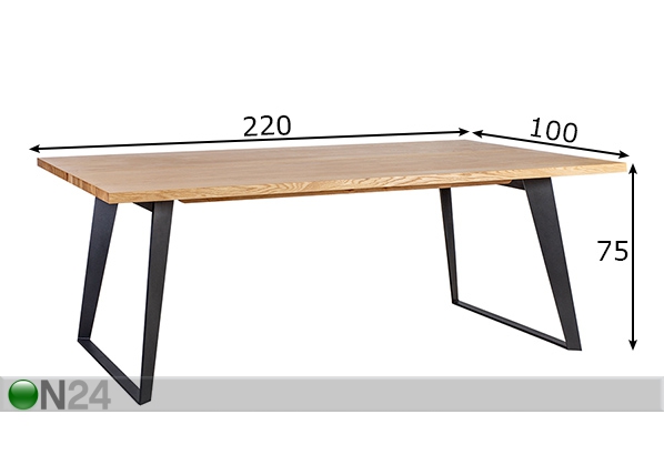 Обеденный стол Lisbon 100x220 см размеры