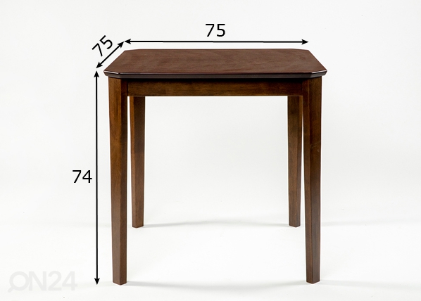 Обеденный стол Loreta 75x75 cm размеры