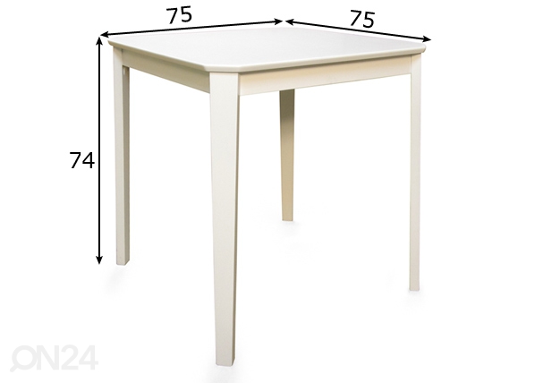 Обеденный стол Loreta 75x75 cm размеры