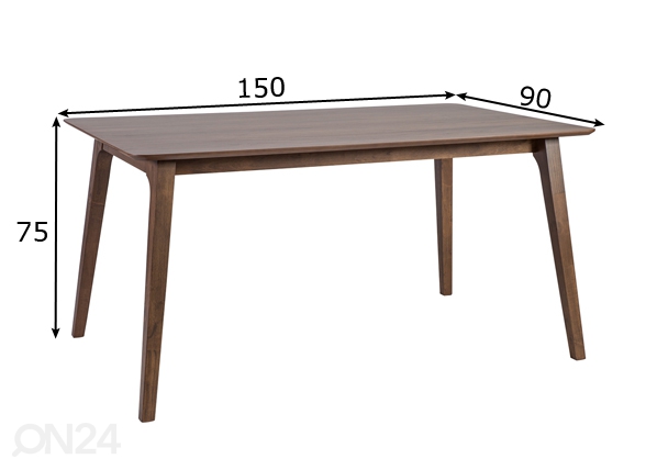 Обеденный стол Loto 150x90 cm размеры