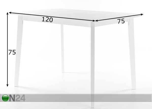 Обеденный стол Luton 120x75 cm размеры