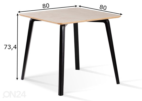 Обеденный стол M1 80x80 cm размеры