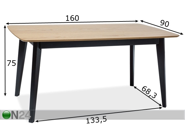Обеденный стол Macan 160x90 cm размеры