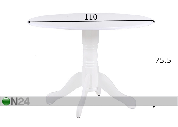 Обеденный стол Maitland Ø 110 cm размеры