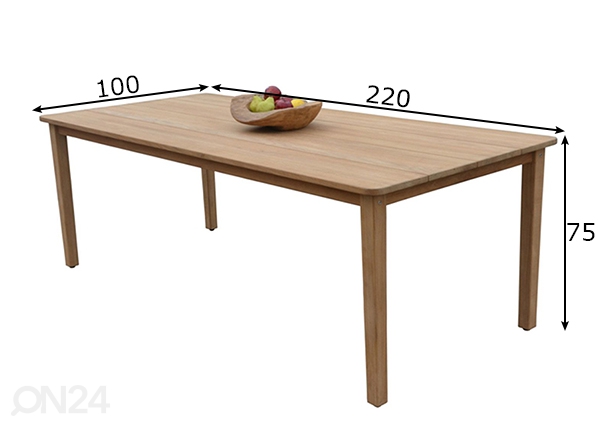 Обеденный стол Maldive 100x220 см размеры
