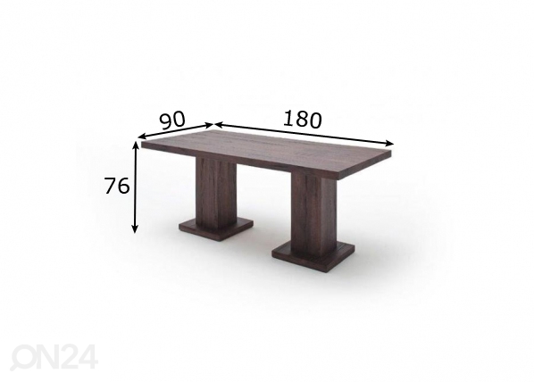 Обеденный стол Manchester 180x90 cm размеры
