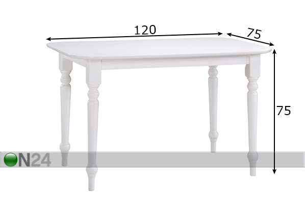 Обеденный стол Mandurah 120x75 cm размеры