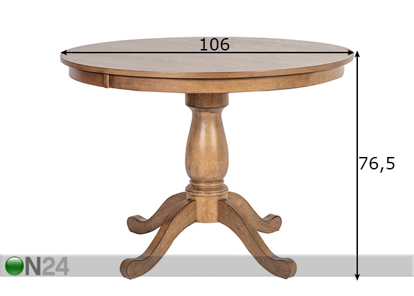 Обеденный стол Manor Ø 106 см размеры