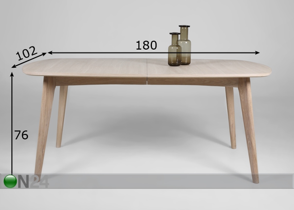 Обеденный стол Marte 102x180 cm размеры