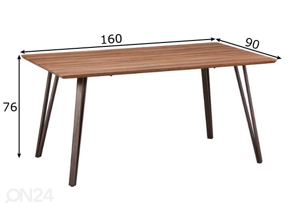 Обеденный стол Mate 160x90 cm размеры