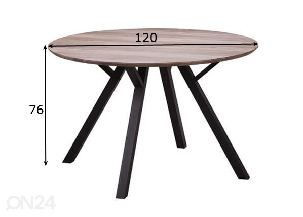 Обеденный стол Mate Ø 120 cm размеры
