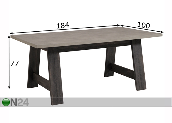 Обеденный стол Maxwell 184x100 cm размеры