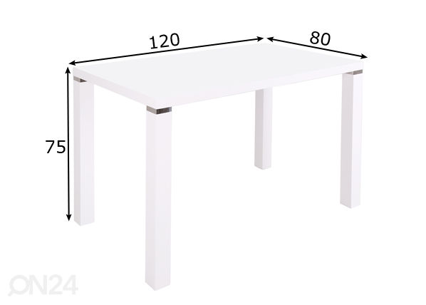 Обеденный стол Metro 120x80 cm размеры