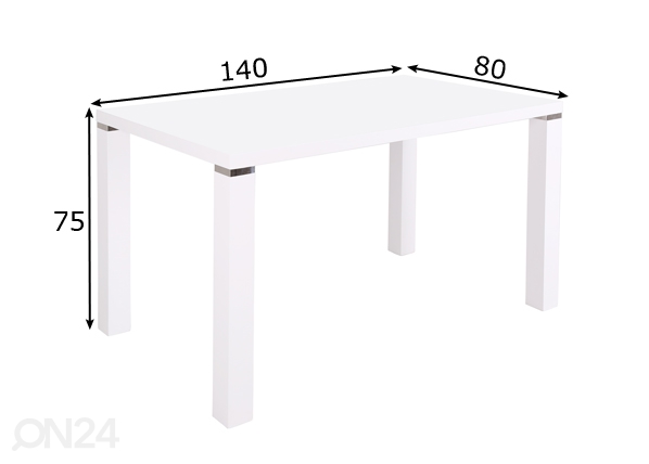 Обеденный стол Metro 140x80 cm размеры