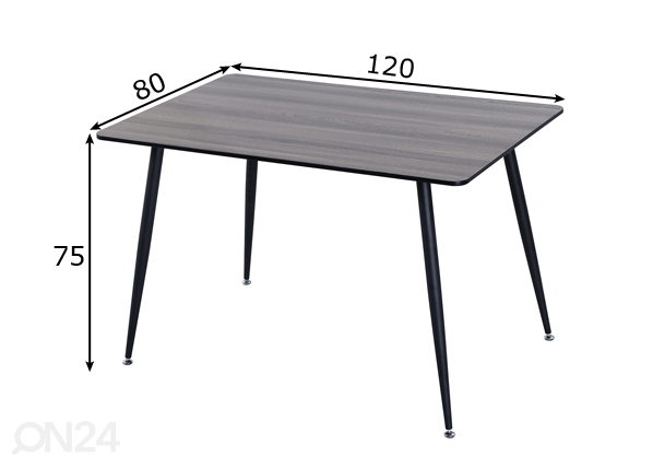 Обеденный стол Mexico 120x80 cm размеры