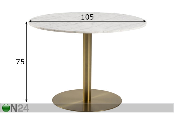 Обеденный стол Mich Ø105 cm размеры