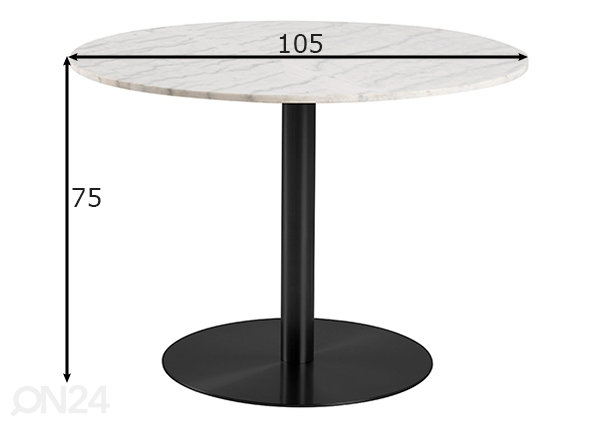 Обеденный стол Mich Ø105 cm размеры