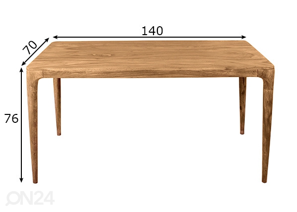 Обеденный стол Mid Century 140x70 cm размеры