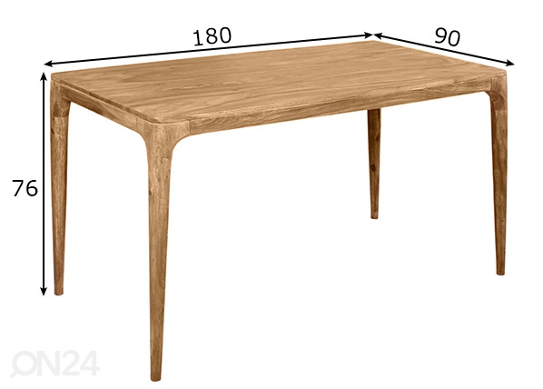 Обеденный стол Mid Century 180x90 cm размеры