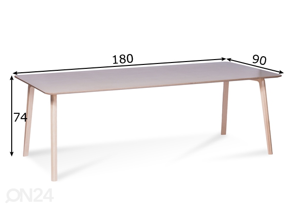 Обеденный стол Milonga 180x90 cm (натуральная берёза) размеры