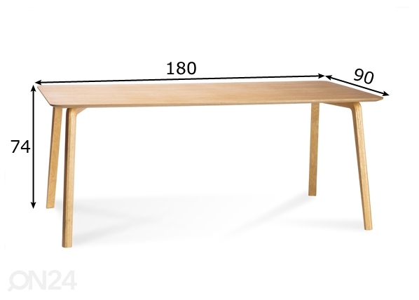 Обеденный стол Milonga 180x90 cm (тёмный дуб) размеры