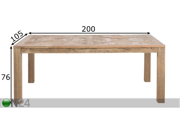 Обеденный стол Mimosa 105x200 cm размеры