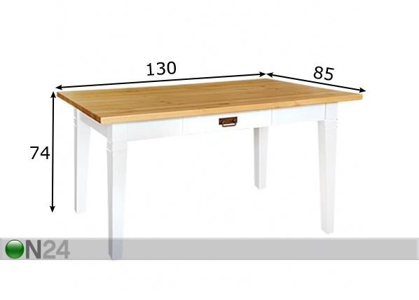 Обеденный стол Monaco 85x130 cm размеры