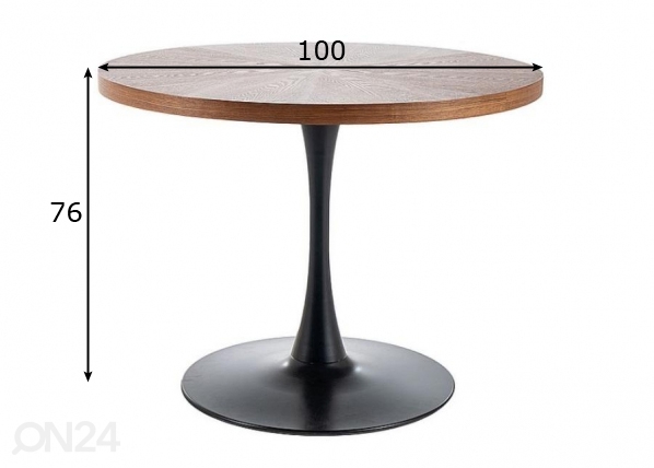 Обеденный стол Mozart Ø 100 cm размеры
