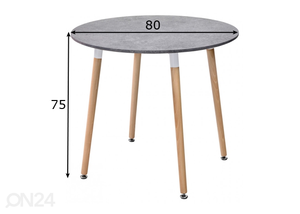 Обеденный стол Nacka Ø80 cm размеры