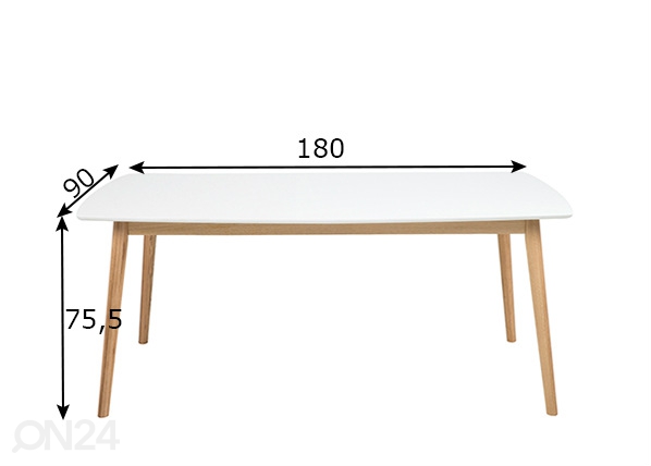 Обеденный стол Nagano 90x180 cm размеры