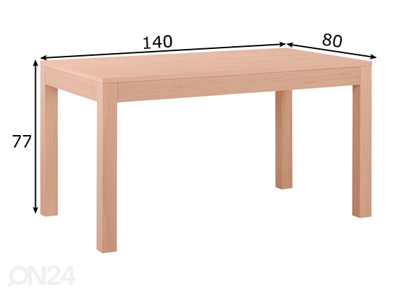 Обеденный стол Nano 140x80 cm размеры