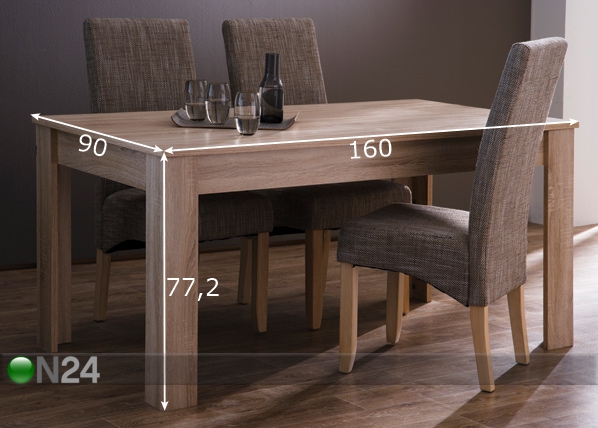 Обеденный стол Naxis 90x160 cm размеры