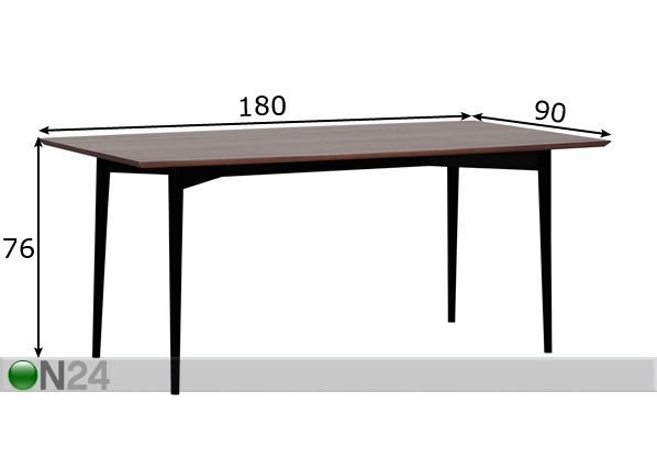 Обеденный стол Nerri 180x90 cm размеры