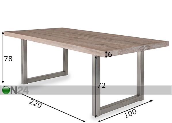 Обеденный стол New York 220x100 cm размеры