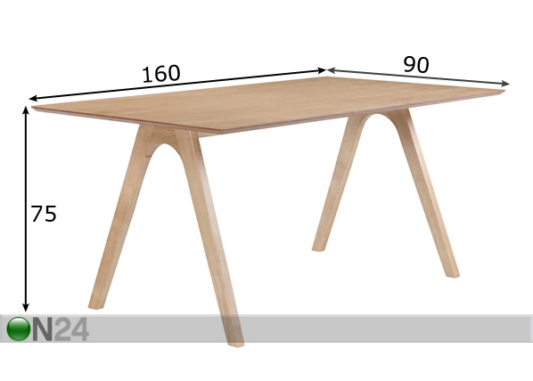 Обеденный стол Nico 160x90 cm размеры