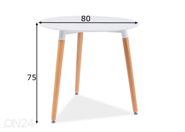 Обеденный стол Nolan III Ø 80 cm размеры