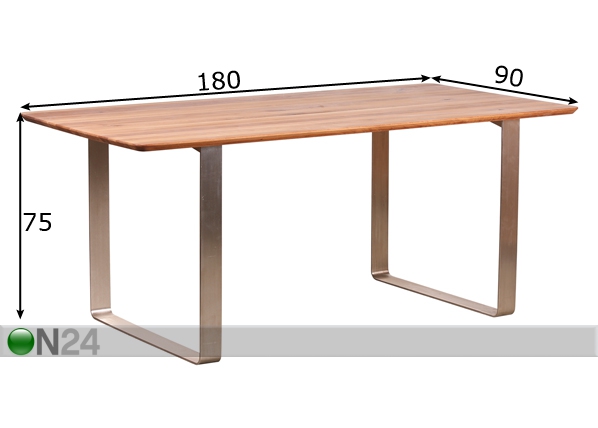Обеденный стол Nolte 180x90 cm размеры