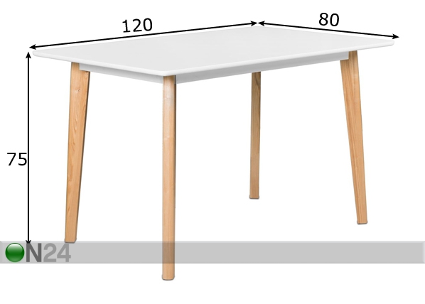 Обеденный стол Nostalgia 80x120 cm размеры