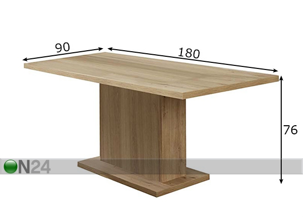 Обеденный стол Odino 180x90 cm размеры