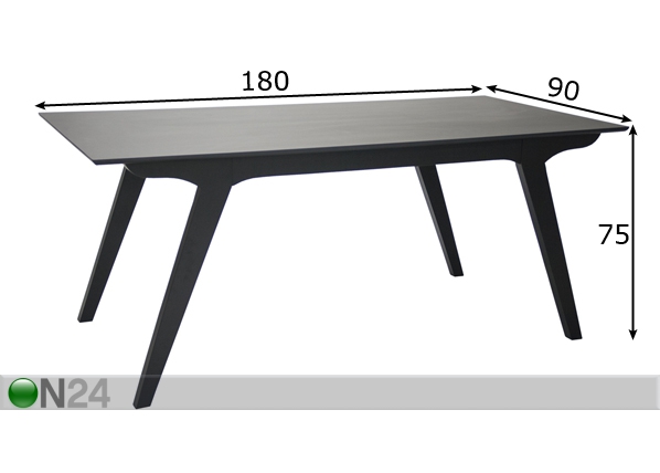 Обеденный стол Olaf 90x180 cm размеры