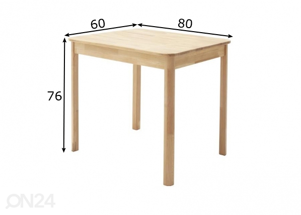 Обеденный стол Oskar 60x80 cm размеры