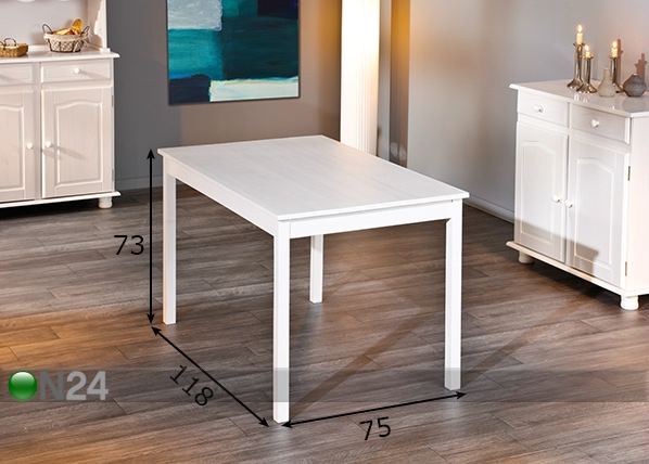 Обеденный стол Pale 118x75 cm размеры