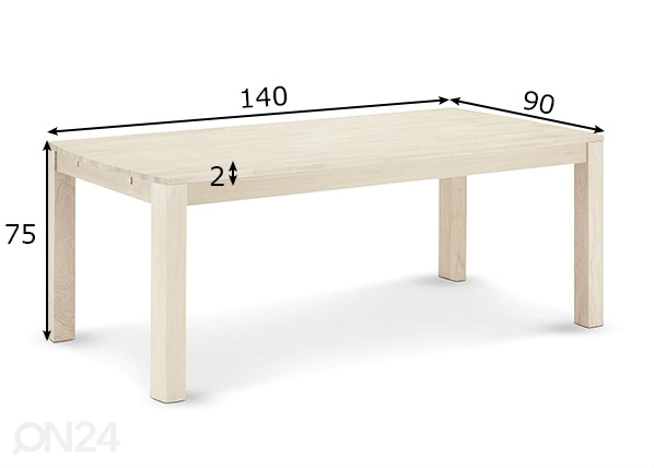 Обеденный стол Paris 140x90 cm размеры
