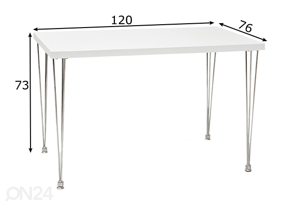 Обеденный стол Paulo 120x76 cm размеры