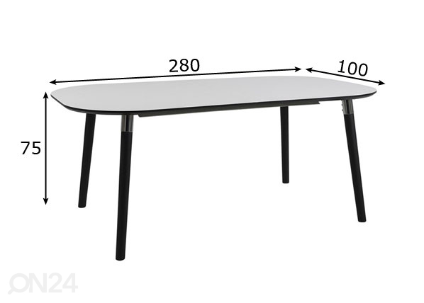 Обеденный стол Pippolo 280x100 cm размеры