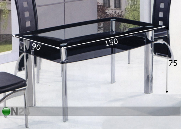 Обеденный стол Polaris 90x150 cm размеры