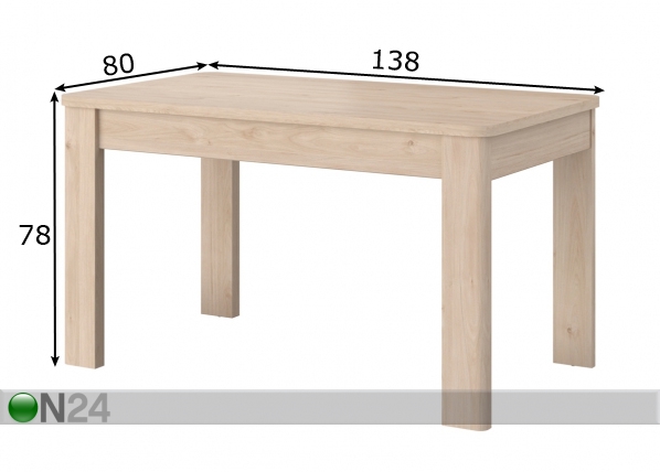 Обеденный стол Portland 138x80 cm размеры